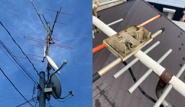 既に設置されたアンテナの修理